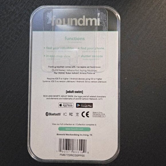 New / Sealed Foundmi Bluetooth Tracking Remote Keychain Rick & Morty - Picture 2 of 3